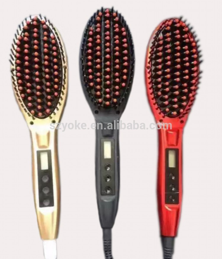 2016新しい到着プロフェッショナル安全な電気毛矯正ブラシ魔法簡単ストレートヘアアイロン速い傾きくし問屋・仕入れ・卸・卸売り