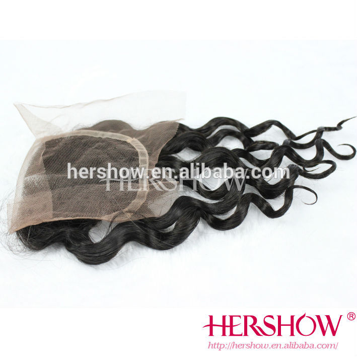 hershowヘアケア製品、 手作りの閉鎖で完全なレースブラジルの髪、 バージン毛の閉鎖ピース問屋・仕入れ・卸・卸売り