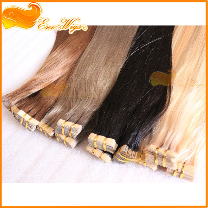 2016工場wholesale100 %人毛8aヨーロッパレミーテープヘアエクステンション問屋・仕入れ・卸・卸売り