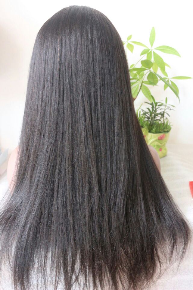 未処理のトップグレード処女シルキーストレート人間の髪フルレースかつら問屋・仕入れ・卸・卸売り