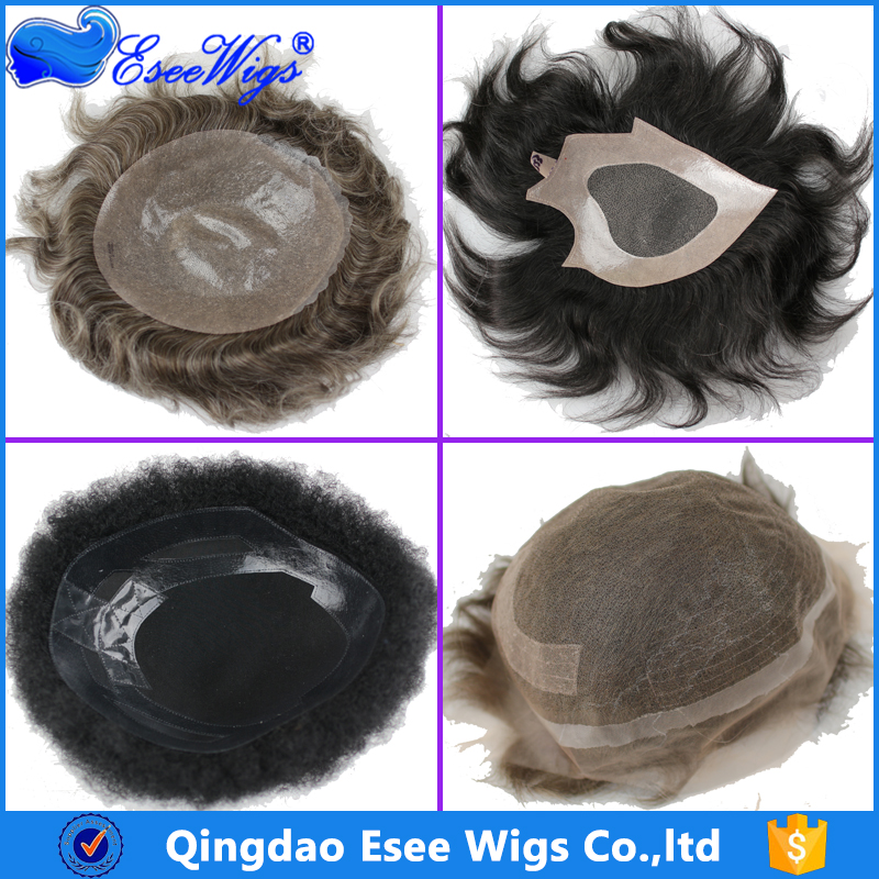 Eseewigsインドレミー本物の人間の髪の毛安いモノフィラメントレースpuヘアピースかつらかつらのための男性と女性問屋・仕入れ・卸・卸売り
