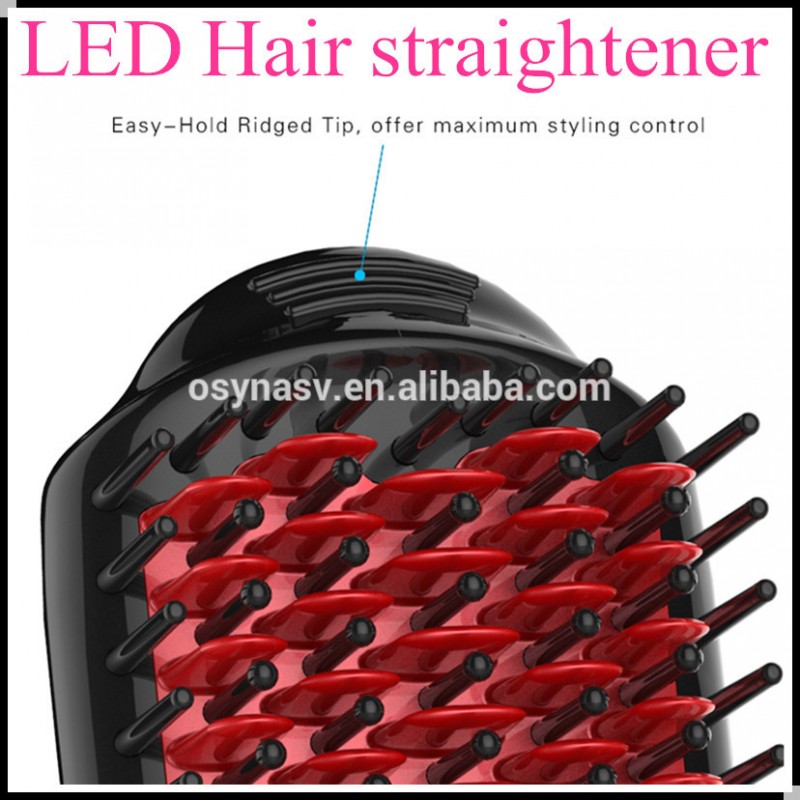 2016 ledストレートヘアアイロンブラシセラミック毛矯正問屋・仕入れ・卸・卸売り
