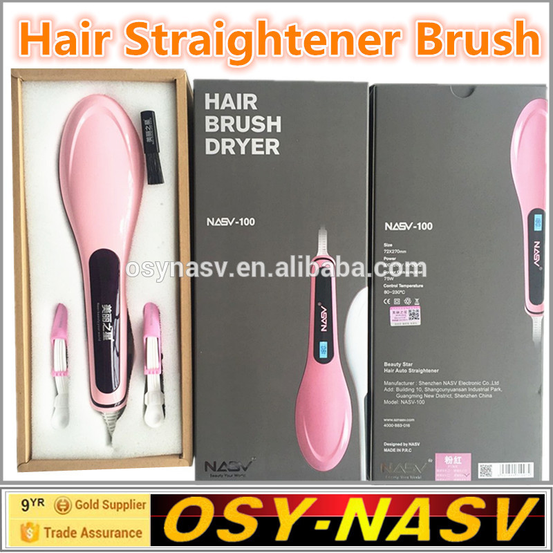 を受け入れるカスタムデザイン電気ストレートヘアブラシ高速簡単使い方セラミックヘアアイロン櫛問屋・仕入れ・卸・卸売り