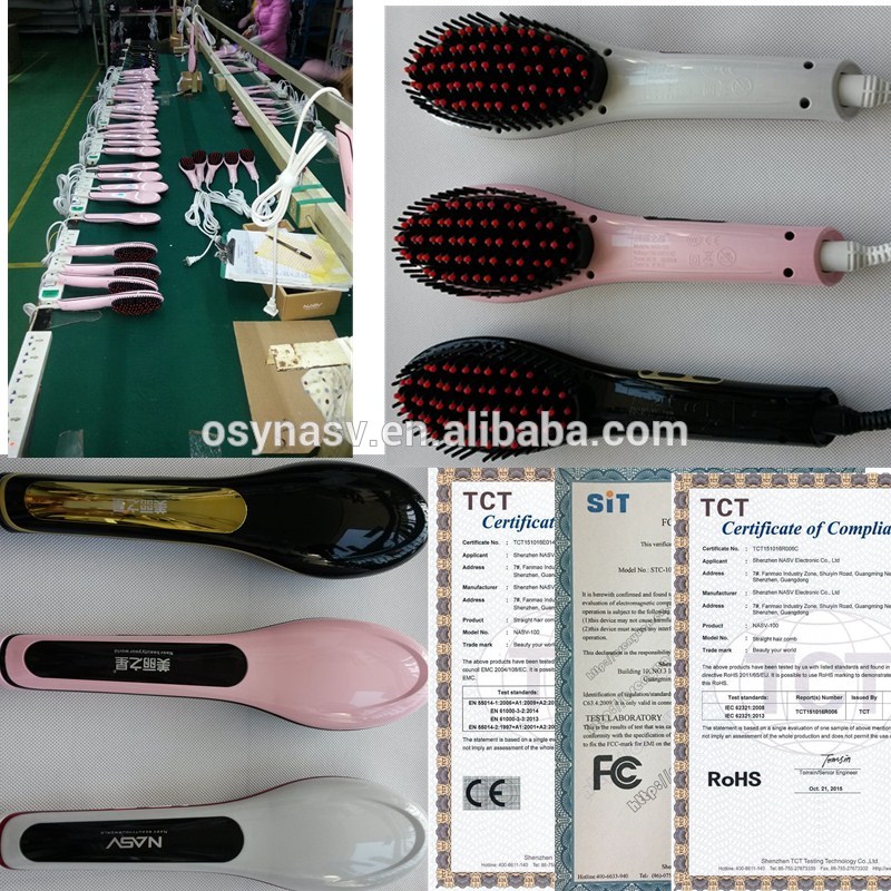 電気ストレートヘアアイロンbrush100 %オリジナル矯正髪ツールブラシnasvストレートヘアアイロン問屋・仕入れ・卸・卸売り