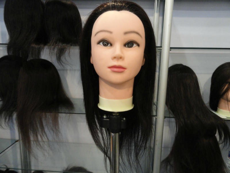 販売上の100％人毛マネキンヘッド木製問屋・仕入れ・卸・卸売り