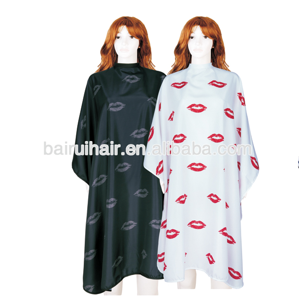 プロフェッショナル新しいスタイリング髪カットするケープ付きレッドリップパターン、 カスタムサロン岬でロゴ問屋・仕入れ・卸・卸売り