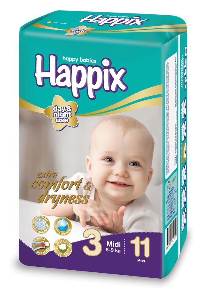プレミアム赤ちゃんおむつhappixミディ11ピース問屋・仕入れ・卸・卸売り