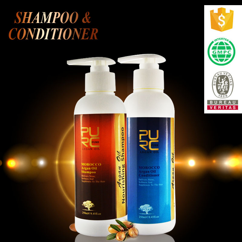Purcブランドプロフェッショナル髪製品アルガンオイルshamooとコンディショナーからモロッコ成分最高のヘアケアoem問屋・仕入れ・卸・卸売り