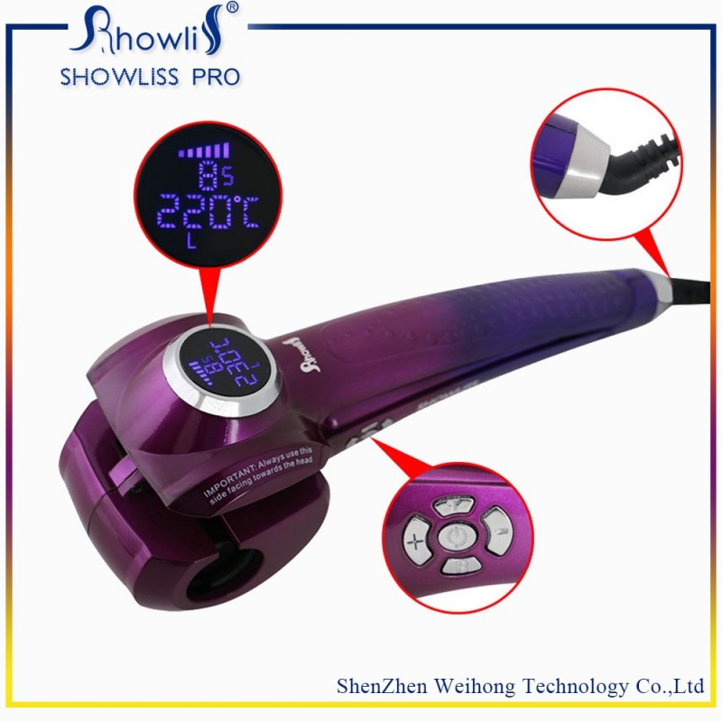 2016 showliss プライベート ラベル電気ヘアカーラー ptc ヒーター セラミック ヘアカーラー機家庭lcd ディスプレイ自動ヘアカーラー問屋・仕入れ・卸・卸売り
