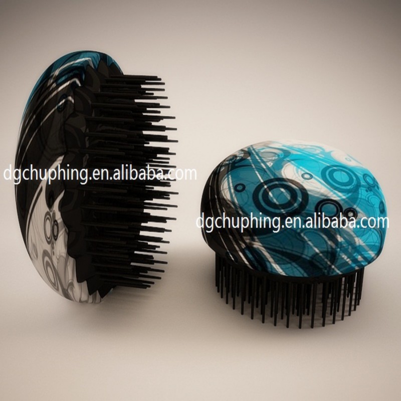 ラウンドdetangler- 水クール印刷されたグラフィックデザインの毛のブラシ問屋・仕入れ・卸・卸売り