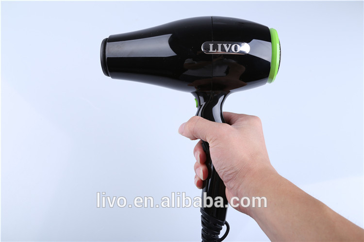 Livo 2100ワット優れたナイロンpa66材料黒高光沢プロフェッショナルイオンacヘアドライヤー問屋・仕入れ・卸・卸売り