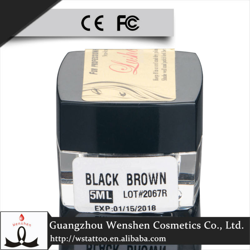 最高の永久メイクアップ顔料黒茶色5ml/ボトル色に簡単問屋・仕入れ・卸・卸売り