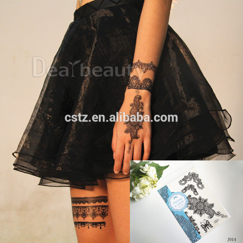 トレンディ黒一時的なアラビアタトゥーレースヘナtattosステッカーチョー蝶フェイクタトゥーホワイトフラッシュ新しいJ001-45黒問屋・仕入れ・卸・卸売り