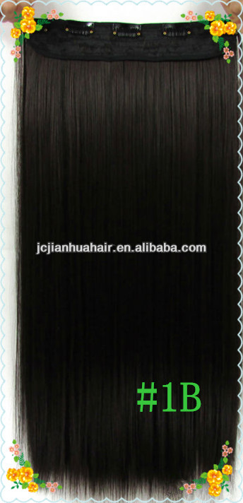 マレーシアの人間の髪の毛の部分アクセサリーカラー#1bバージンヘアエクステンションでクリップ問屋・仕入れ・卸・卸売り