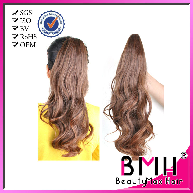 ポニーテールのwholsale価格最も柔らかい黒ポニーテール女性ヘアピース問屋・仕入れ・卸・卸売り