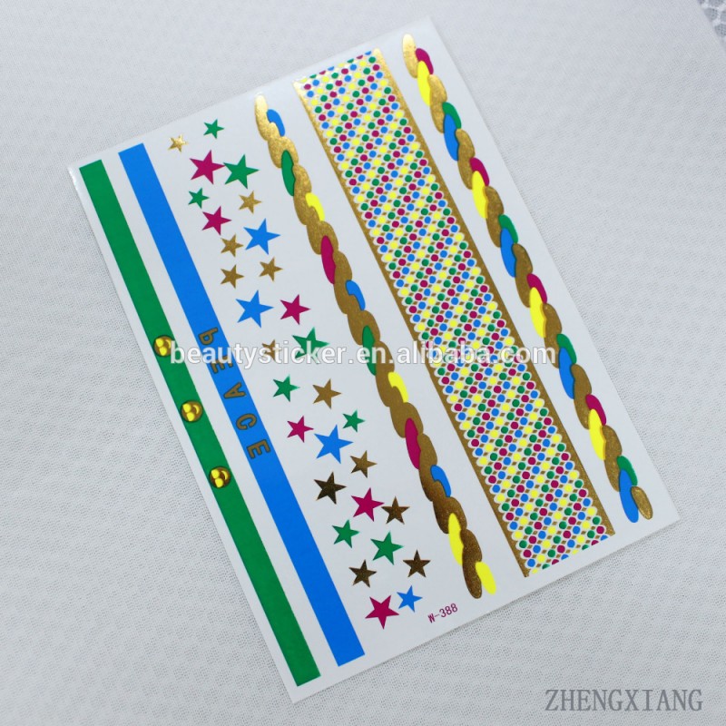 夏のタトゥーステッカー、 一時的なタトゥー3d緑色メタリック問屋・仕入れ・卸・卸売り