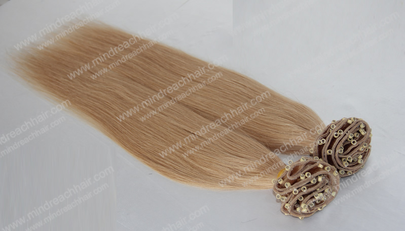 シルク24インチブラジルの毛のストレートヘア横糸とマイクロビーズで株式問屋・仕入れ・卸・卸売り