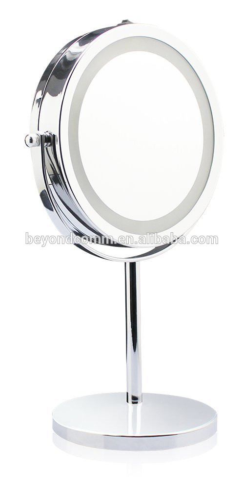 Led照明付きテーブルトップバニティミラー、両面拡大鏡(1X-7X) 360度スイベル化粧鏡問屋・仕入れ・卸・卸売り