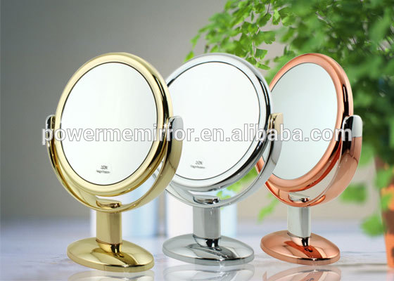 クローム10x拡大鏡化粧鏡、両面化粧鏡、ゴールド卓上スイベル化粧鏡問屋・仕入れ・卸・卸売り