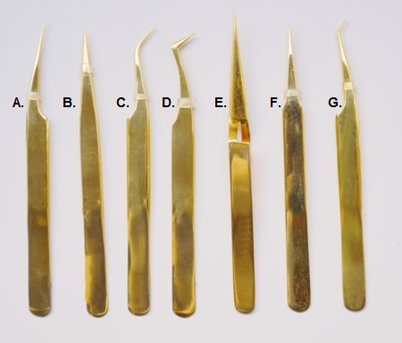 ゴールドメッキまつげエクステンションピンセット問屋・仕入れ・卸・卸売り