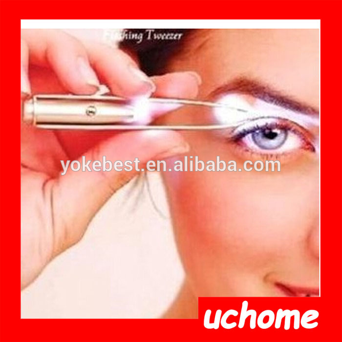 Uchomeピンセットでledライト眉毛眉プラッククリップ化粧makeuptool問屋・仕入れ・卸・卸売り