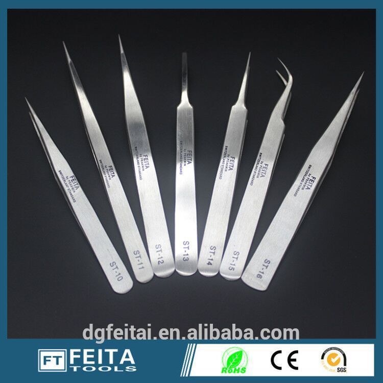 Feita stステンレス鋼素材眉毛使用cruved &ストレートピンセット問屋・仕入れ・卸・卸売り