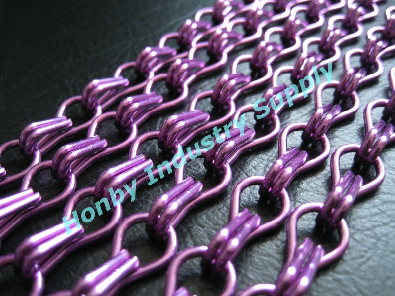 アルミ明るい紫色のチェーンリンクのカーテン( 12mm)問屋・仕入れ・卸・卸売り