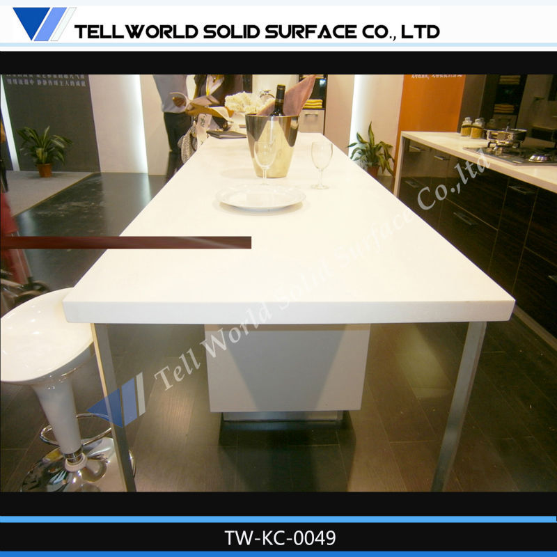 白いアクリル固体表面の大理石のトップキッチンの作業テーブル問屋・仕入れ・卸・卸売り