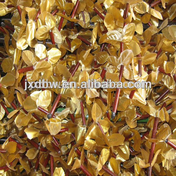 装飾的な黄金のプラスチック竹のカーテンファブリックの葉問屋・仕入れ・卸・卸売り