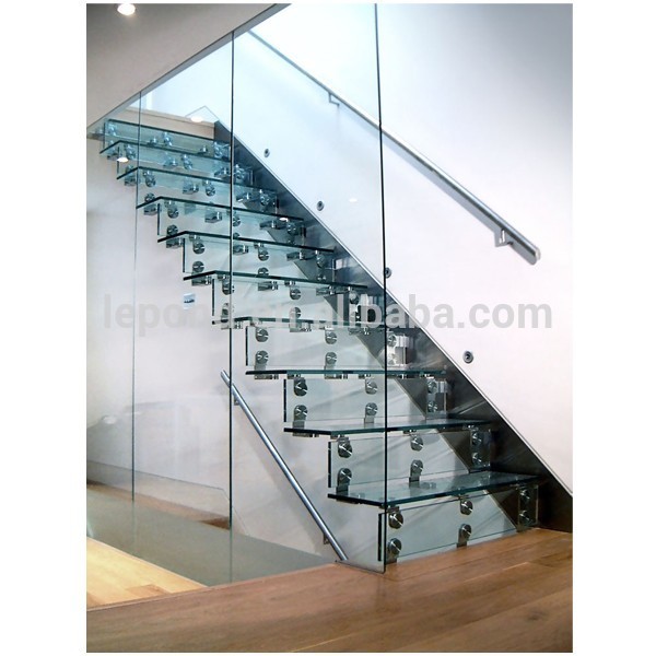 卸売中国安いn117ガラスの階段の価格、 カスタムカンチレバー安全ガラスの階段、 高品質のストレートガラスの階段問屋・仕入れ・卸・卸売り