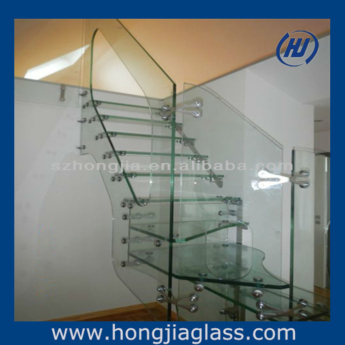 cece強化積層階段の曲面強化ガラスの手すりにガラスを焼戻し階段のガラス問屋・仕入れ・卸・卸売り