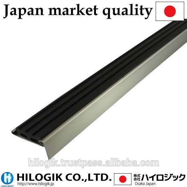 良いアンチスリップステンレススチール階段非スリップwithperforated D105-1m黒ゴムタイヤで複数の機能日本製問屋・仕入れ・卸・卸売り