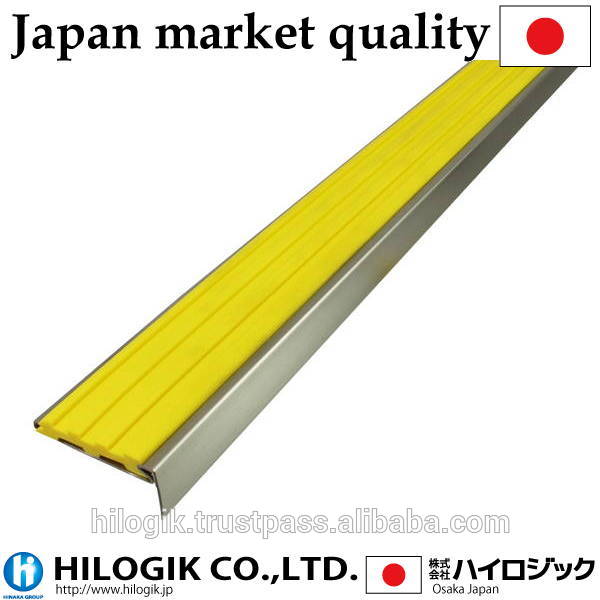 良いアンチスリップステンレススチール階段非スリップwithperforated D105-1m黄色ゴムタイヤで複数の機能日本製問屋・仕入れ・卸・卸売り