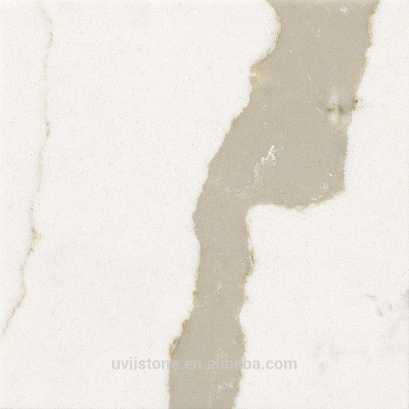 Uviistone人工calacattaクォーツ大理石静脈デザイン白い色ビッグスラブキッチンカウンター素材V-4430問屋・仕入れ・卸・卸売り