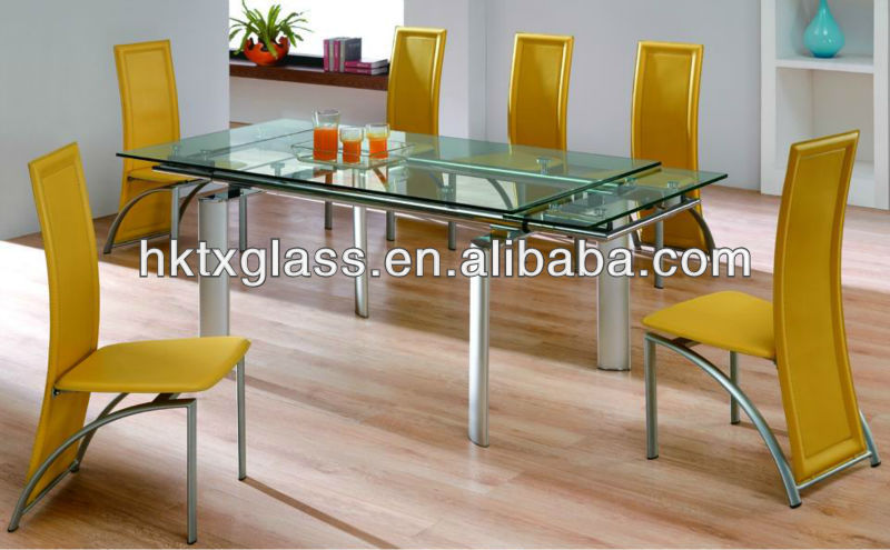 用の強化ガラストップエクステンションダイニングテーブル/en12150承認された問屋・仕入れ・卸・卸売り